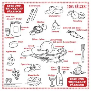 Servietten "Esse unn trinke uff pälzisch"
