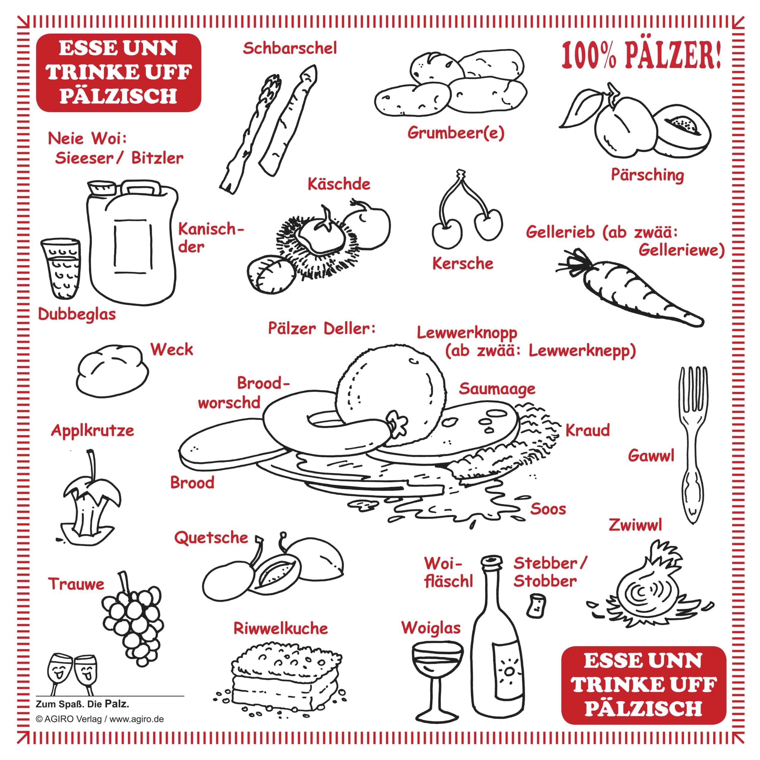 Servietten "Esse unn trinke uff pälzisch"